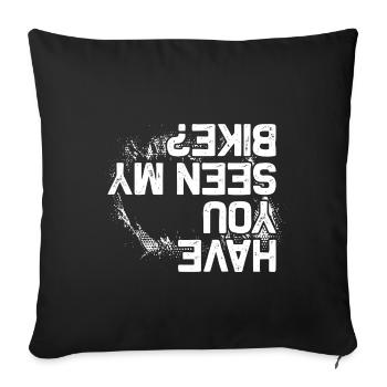 Tu as vu mon vélo ? Vélo VTT Descente - Housse de coussin décorative 45 x 45 cm - noir - Devant