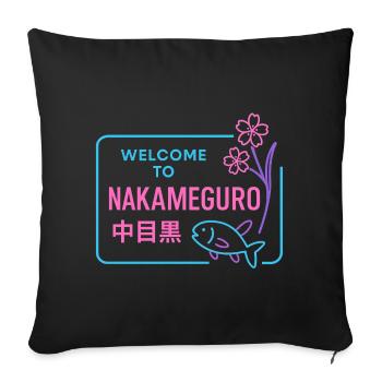 Welcome to Nakameguro - Housse de coussin décorative 45 x 45 cm - noir - Devant