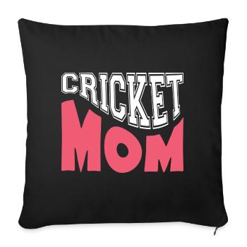 Cricket-Mama Stolz Sport-Mama-Geschenk - Sofakissenbezug 45 x 45 cm - Schwarz - Vorne