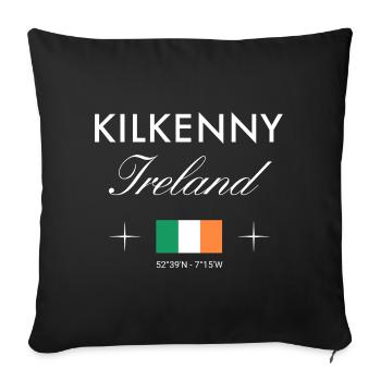 Coordonnées de Kilkenny, Irlande Souvenir de voyage - Housse de coussin décorative 45 x 45 cm - noir - Devant