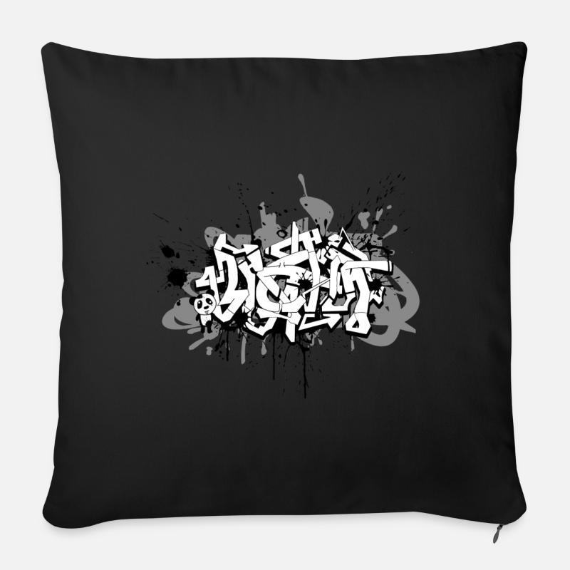Graffiti - Housse de coussin décorative 45 x 45 cm - noir