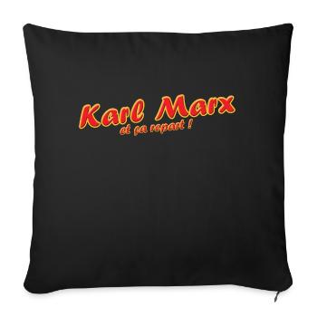 Karl Marx et ça repart ! - Housse de coussin décorative 45 x 45 cm - noir - Devant
