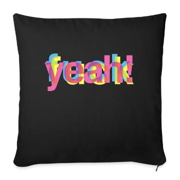FUCK YEAH - Sofa pillowcase 17,3'' x 17,3'' (45 x 45 cm) - black - Front
