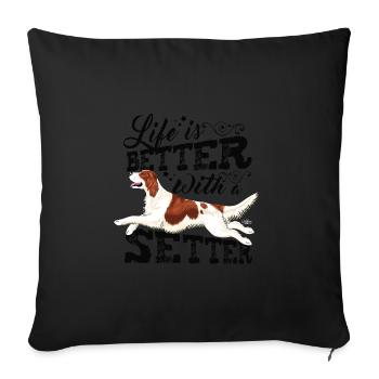irishsetterbetter3 - Sofakissenbezug 45 x 45 cm - Schwarz - Vorne