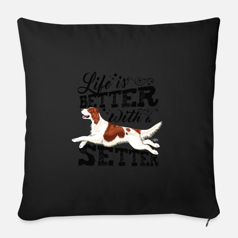 irishsetterbetter3 - Sofakissenbezug 45 x 45 cm - Schwarz