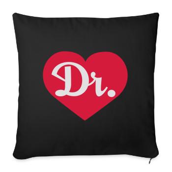 Love Dr | Doktor | Doc | Doctor - Housse de coussin décorative 45 x 45 cm - noir - Devant