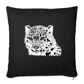 snow leopard - Sofa pillowcase 17,3'' x 17,3'' (45 x 45 cm) - black - Front