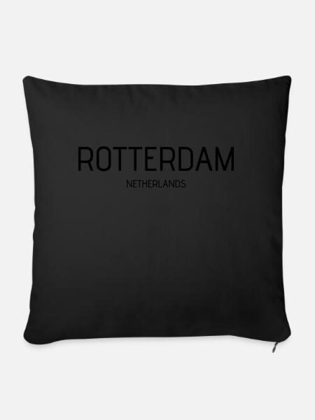 rotterdam - Housse de coussin décorative 45 x 45 cm - noir