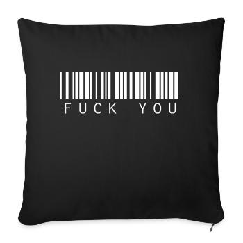 Fuck You Fuck Off Strichcode Barcode Cooler Spruch - Sofakissenbezug 45 x 45 cm - Schwarz - Vorne