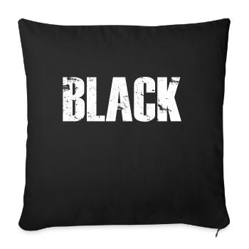 BLACK vintage lettering in white - Sofa pillowcase 17,3'' x 17,3'' (45 x 45 cm) - black - Front