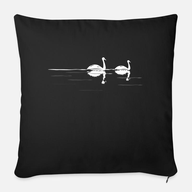 Swan nuit - Housse de coussin décorative 45 x 45 cm - noir