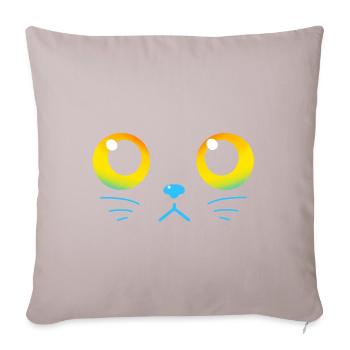 Curious Black Cat Eyes - Sofa pillowcase 17,3'' x 17,3'' (45 x 45 cm) - light taupe - Front