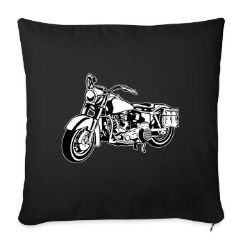 Chopper motorcycle 10_black white - Sofa pillowcase 17,3'' x 17,3'' (45 x 45 cm) - black - Front