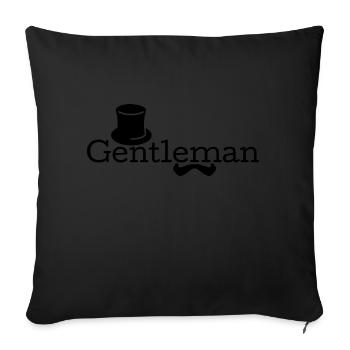 Gentleman mustache monocle beard cylinder glasses - Sofa pillowcase 17,3'' x 17,3'' (45 x 45 cm) - black - Front
