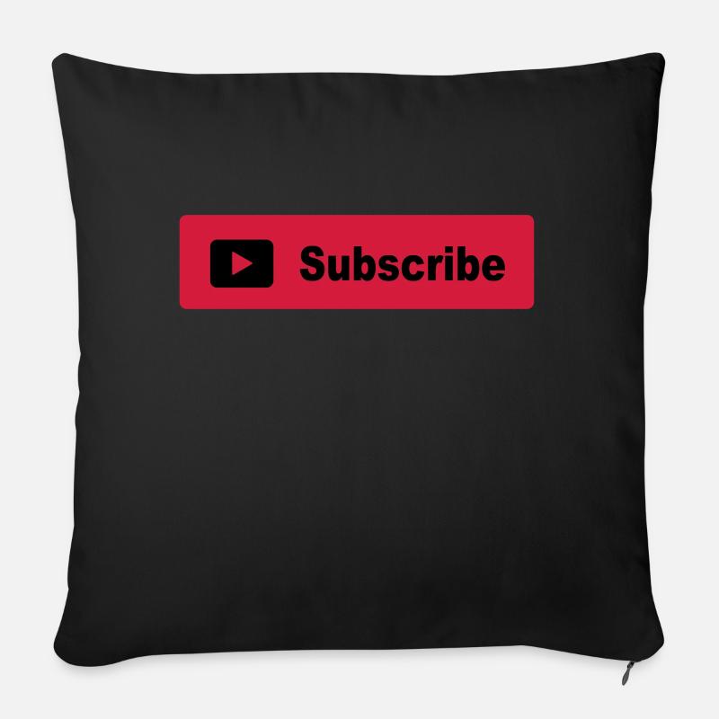 Subscribe Button - Sofa pillowcase 17,3'' x 17,3'' (45 x 45 cm) - black