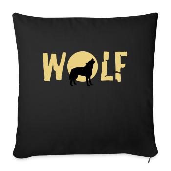 wolf_092011_c_2c - Housse de coussin décorative 45 x 45 cm - noir - Devant