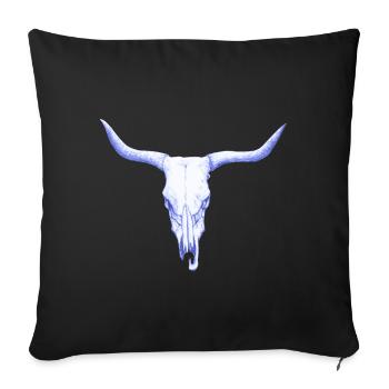 Bison Schaedel - Wild West Cowboy Rodeo Feeling - Sofa pillowcase 17,3'' x 17,3'' (45 x 45 cm) - black - Front