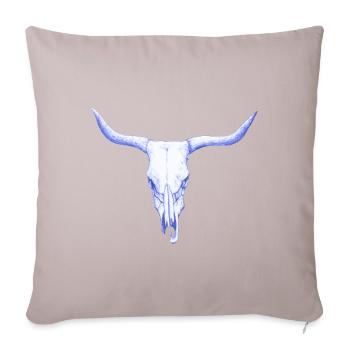Bison Schaedel - Wild West Cowboy Rodeo Feeling - Sofa pillowcase 17,3'' x 17,3'' (45 x 45 cm) - light taupe - Front