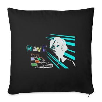 rave - Sofa pillowcase 17,3'' x 17,3'' (45 x 45 cm) - black - Front