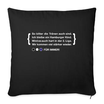 Gedicht für Hamburg-Fans | Fußball Stadion Hamburg - Sofakissenbezug 45 x 45 cm - Schwarz - Vorne