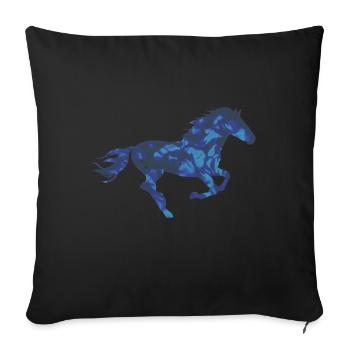 Horse horse - Sofa pillowcase 17,3'' x 17,3'' (45 x 45 cm) - black - Front