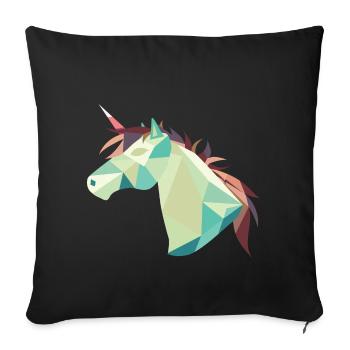 Pferd - Sofakissenbezug 45 x 45 cm - Schwarz - Vorne