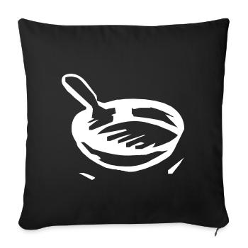 frying pan - Sofa pillowcase 17,3'' x 17,3'' (45 x 45 cm) - black - Front