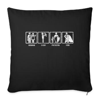 Super Dad Geschenk Hero Vatertag Papa Shirt - Sofakissenbezug 45 x 45 cm - Schwarz - Vorne