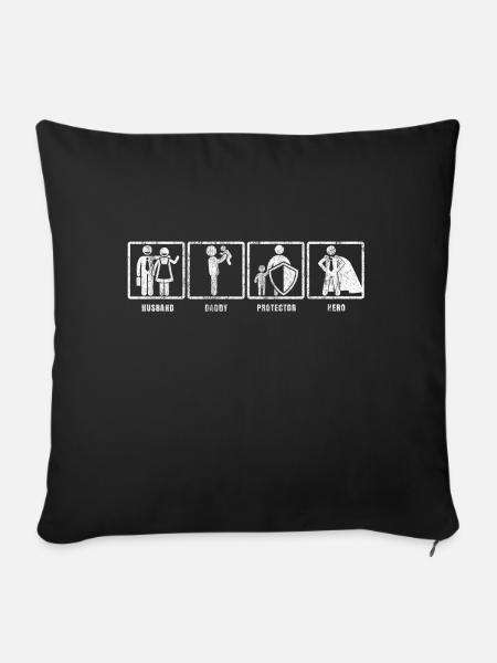 Super Dad Gift Hero Father's Day Daddy Shirt - Sofa pillowcase 17,3'' x 17,3'' (45 x 45 cm) - black