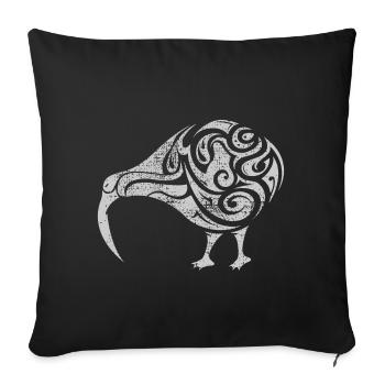 Kiwi abstrait - Housse de coussin décorative 45 x 45 cm - noir - Devant