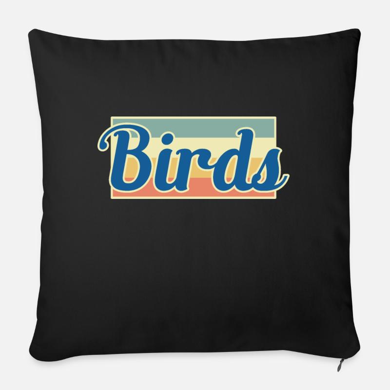 Bird Birds - Sofa pillowcase 17,3'' x 17,3'' (45 x 45 cm) - black