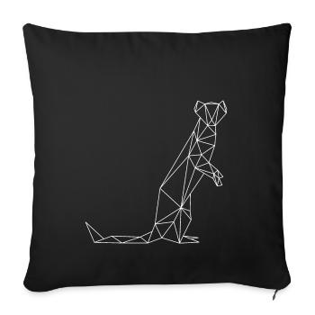 Hipster Wiesel geometrisch - Sofakissenbezug 45 x 45 cm - Schwarz - Vorne