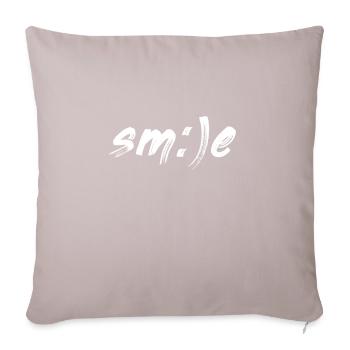 Sourire sourire - Housse de coussin décorative 45 x 45 cm - taupe clair - Devant