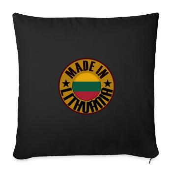 Lithuania - Sofa pillowcase 17,3'' x 17,3'' (45 x 45 cm) - black - Front