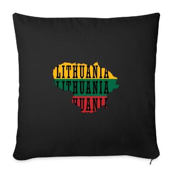 Lithuania - Sofa pillowcase 17,3'' x 17,3'' (45 x 45 cm) - black - Front