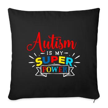 Autisme cadeau Asperger Parents Awareness Fort - Housse de coussin décorative 45 x 45 cm - noir - Devant