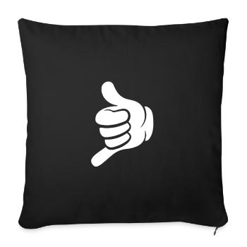 Hand 🤙 Call me All loose hand signals - Sofa pillowcase 17,3'' x 17,3'' (45 x 45 cm) - black - Front