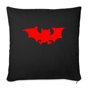 Chauve-souris en rouge - Housse de coussin décorative 45 x 45 cm - noir - Devant