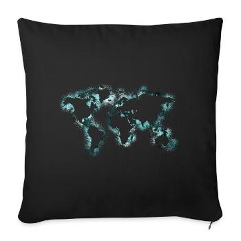 carte du monde - Housse de coussin décorative 45 x 45 cm - noir - Devant