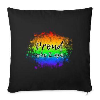 Orgoglioso di chi sono LGBT - Copricuscino per divano, 45 x 45 cm - nero - Fronte