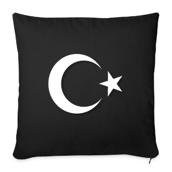 Drapeau turc Türk Bayragi - Housse de coussin décorative 45 x 45 cm - noir - Devant