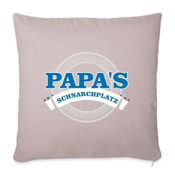 Papas Schnarchplatz - pillow for dad - Sofa pillowcase 17,3'' x 17,3'' (45 x 45 cm) - light taupe - Front