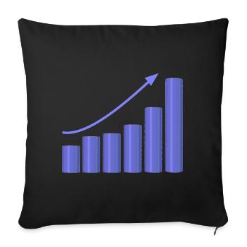 Courbe de croissance avec pente dynamique - Housse de coussin décorative 45 x 45 cm - noir - Devant
