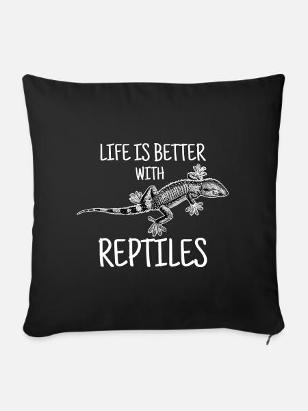 Reptile Salamander Reptile Lizard Gecko Gift - Sofa pillowcase 17,3'' x 17,3'' (45 x 45 cm) - black