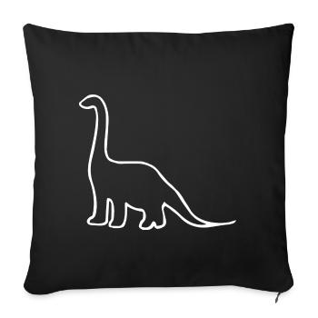 Dino outline Diplodocus gift idea white - Sofa pillowcase 17,3'' x 17,3'' (45 x 45 cm) - black - Front