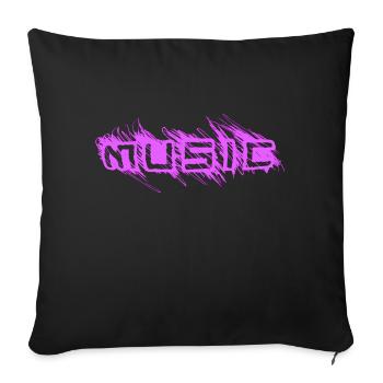 Music Music Lettering Techno Style - Sofa pillowcase 17,3'' x 17,3'' (45 x 45 cm) - black - Front