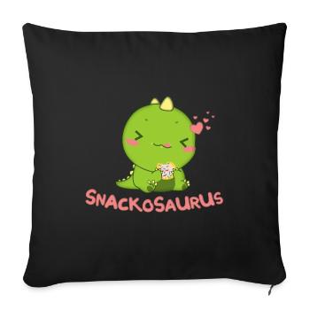 T-shirt Snackosaurus dinosaur - Sofa pillowcase 17,3'' x 17,3'' (45 x 45 cm) - black - Front