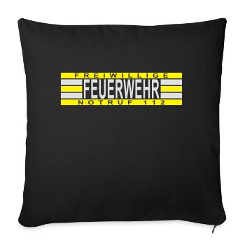Volunteer Fire Emergency 112 - Sofa pillowcase 17,3'' x 17,3'' (45 x 45 cm) - black - Front