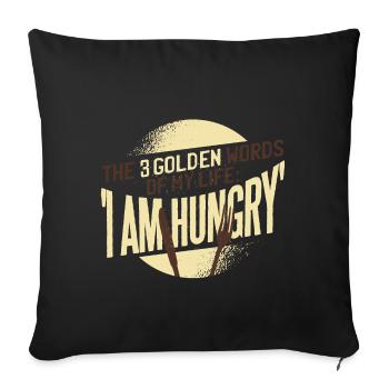 J'ai faim - Housse de coussin décorative 45 x 45 cm - noir - Devant