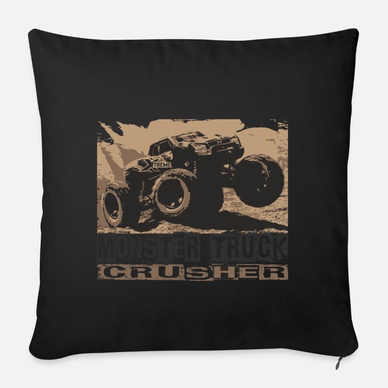 Monstertruck, motor,car,speed - Sofakissenbezug 45 x 45 cm - Schwarz